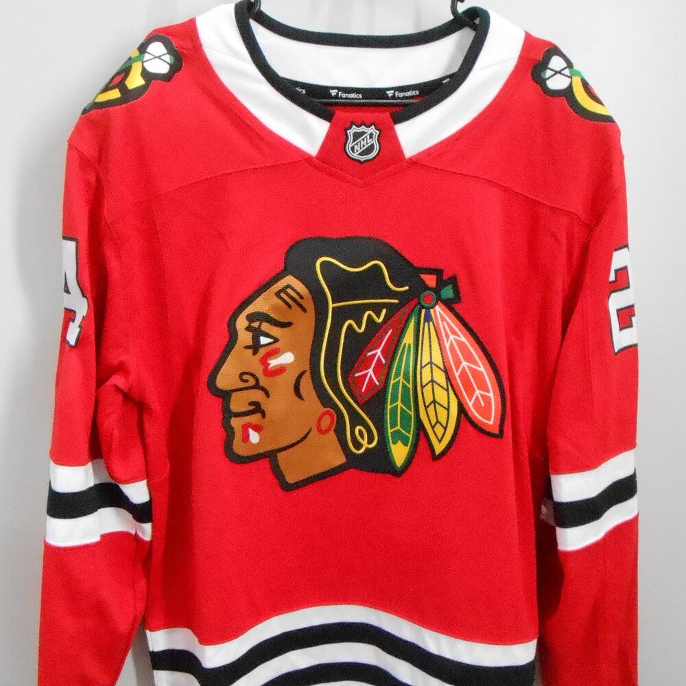 Chicago Blackhawks NHL #24 Mizyu Red Black White Unisex Hockey Jersey Size-M-NEW